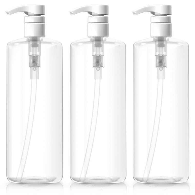 Bar5F Refillable Pump Bottles 32-Ounce 1-Liter Shampoo Conditioner Lotion Soap Crystal-Clear BPA-Free Pack of 3 - Image 1